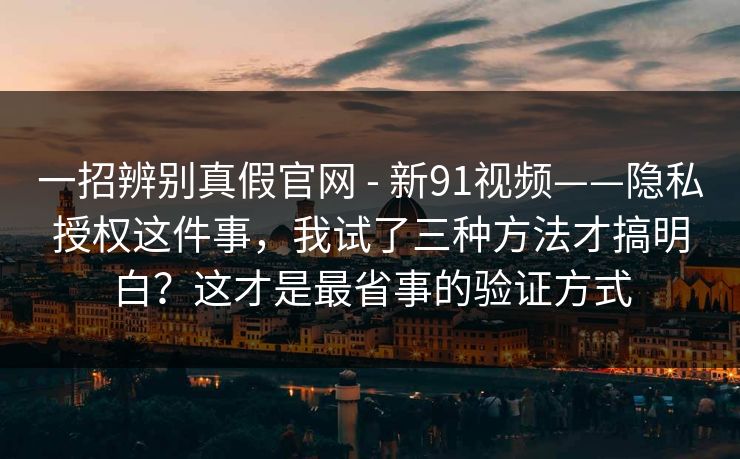 一招辨别真假官网 - 新91视频——隐私授权这件事，我试了三种方法才搞明白？这才是最省事的验证方式
